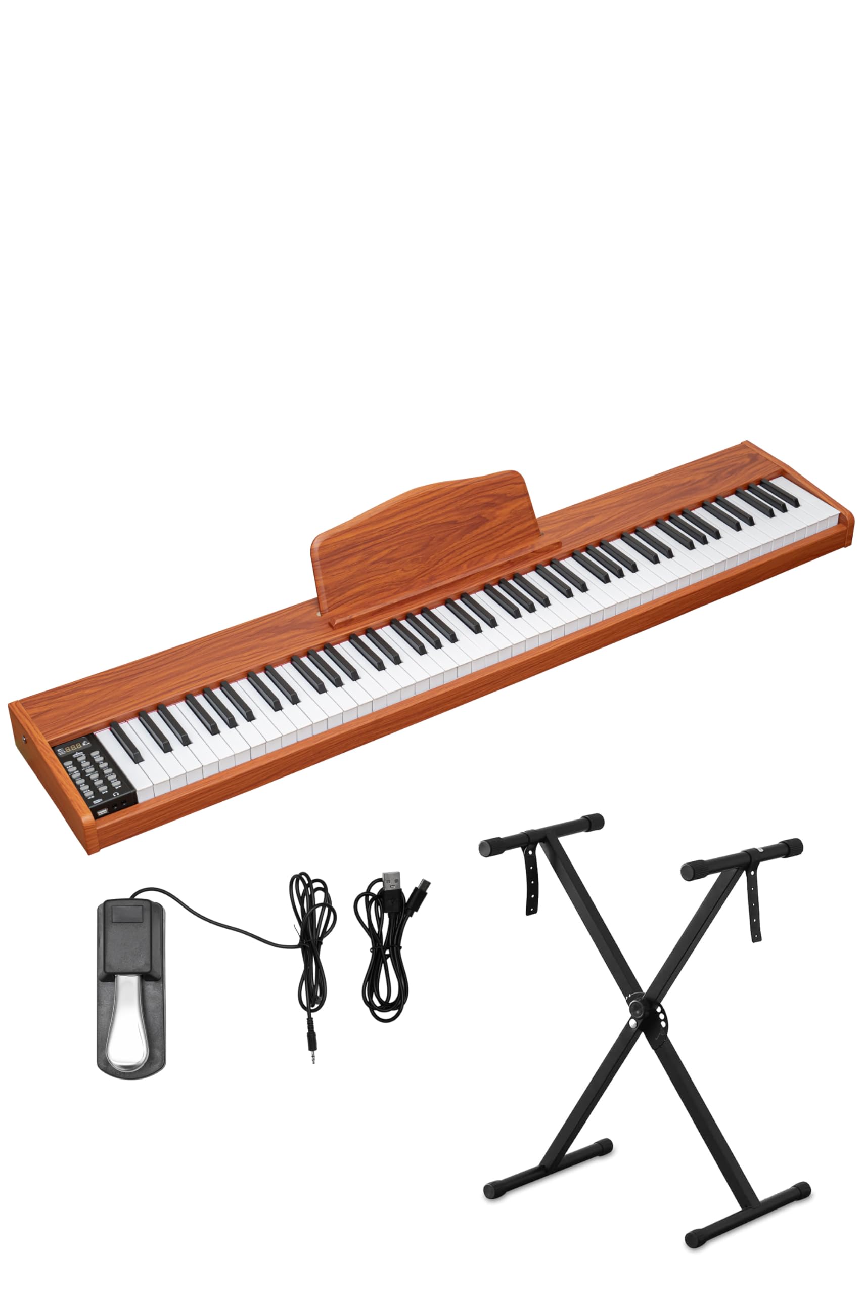 Rizkiz 88鍵盤 電子ピアノ キーボード Amazon | RiZKiZ USB充電式 2つ折り電子キーボード 【88鍵盤
